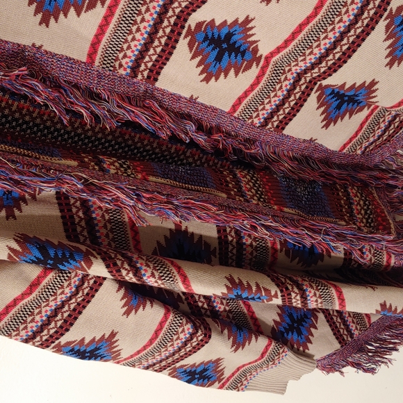 Kersh Aztec print open front cardigan with tassels size XS - Picture 4 of 16